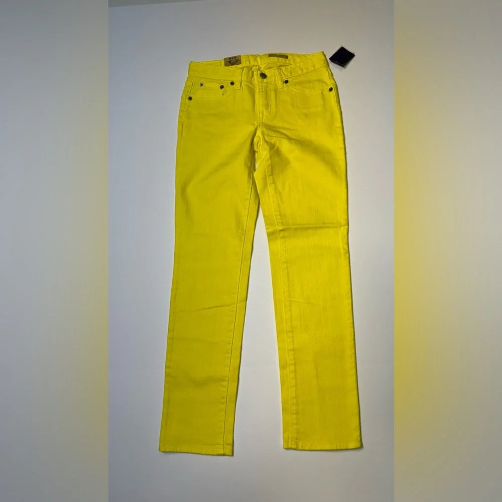 Lot Of 2 Ralph Lauren Bowery Skinny Jeans Girls 12 Big Pony  Yellow /green NWT